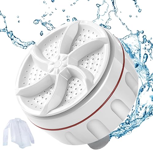 Miniatura 2 de Mini Washing Machine 3.5x2.6" 30min USB Power Round Mini Washer with Suction Low Noise Unidirectional Rotation Submersible Washer Machine for Socks,