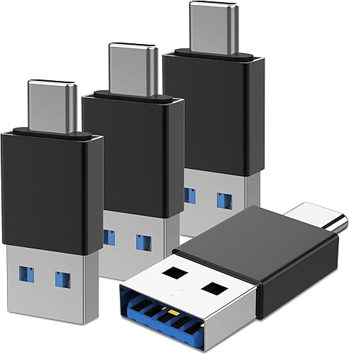 VAKS Adaptador USB C a USB 30 paquete de 4 convertidor tipo C macho a USB 30 macho compatible con teléfonos celulares computadoras computadoras