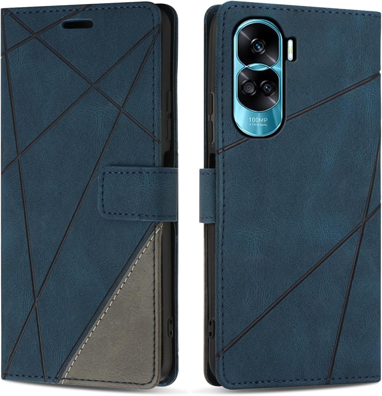 Case for Honor 90 Lite, PU Leather Flip Wallet Case Magnetic Closure Cover Card Slots Phone Case for Honor 90 Lite, Blue