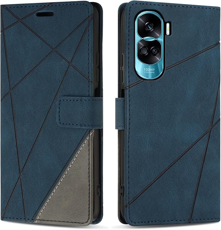 Case for Honor 90 Lite, PU Leather Flip Wallet Case Magnetic Closure Cover Card Slots Phone Case for Honor 90 Lite, Blue