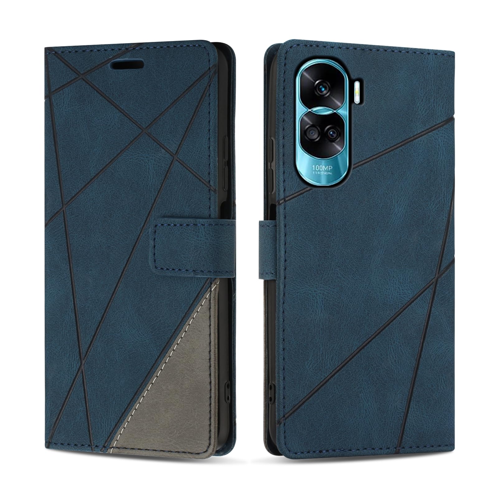 Case for Honor 90 Lite, PU Leather Flip Wallet Case Magnetic Closure Cover Card Slots Phone Case for Honor 90 Lite, Blue