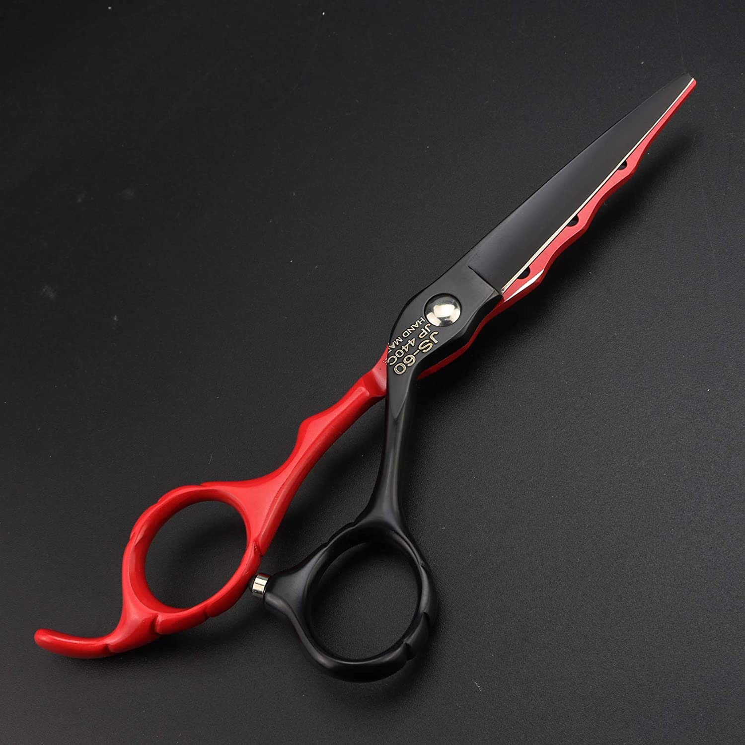 JIESENYU Forbici da 6 pollici per capelli rossi neri Giappone 440C forbici da taglio e sfoltire e astuccio per pettine