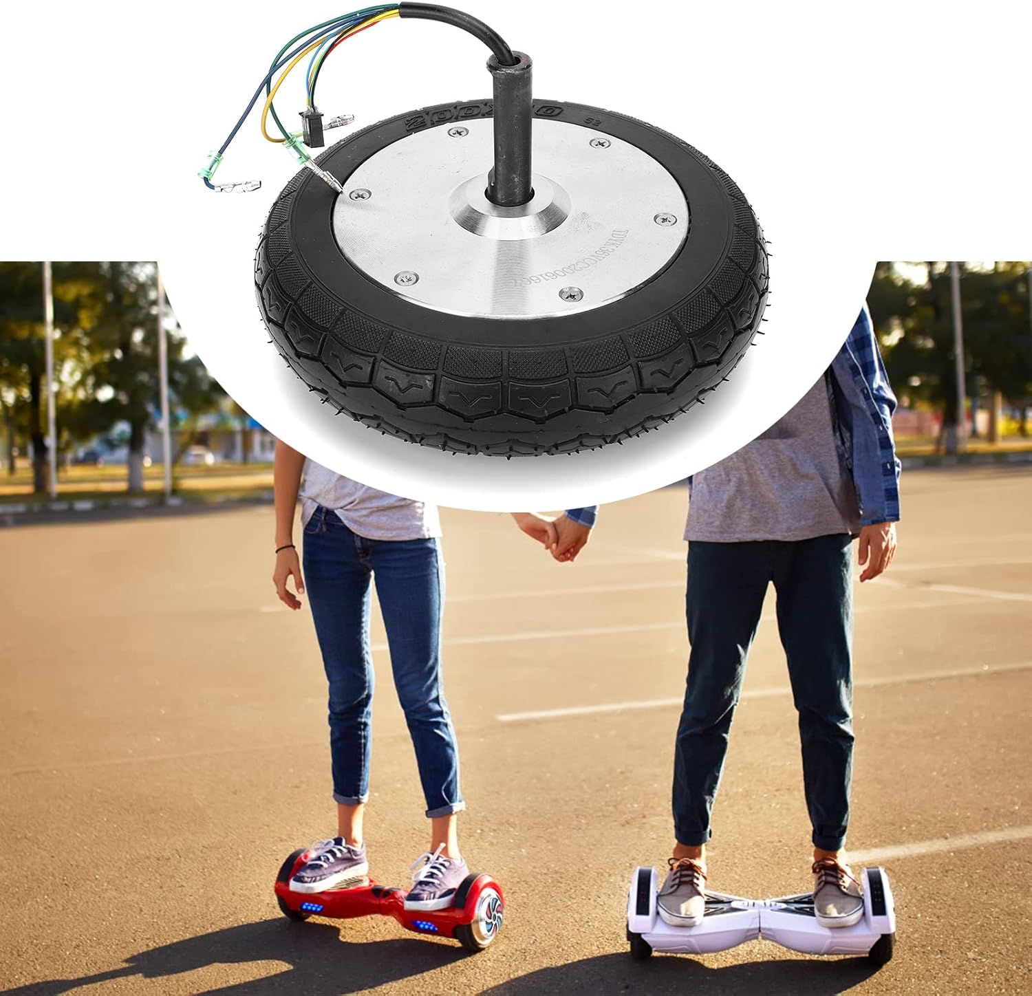 Electric Scooter Wheel Hub Motor, 350W Powerful, Low Noise, for 8 Inch Balancing Vehicle, Rubber Alloy, Black