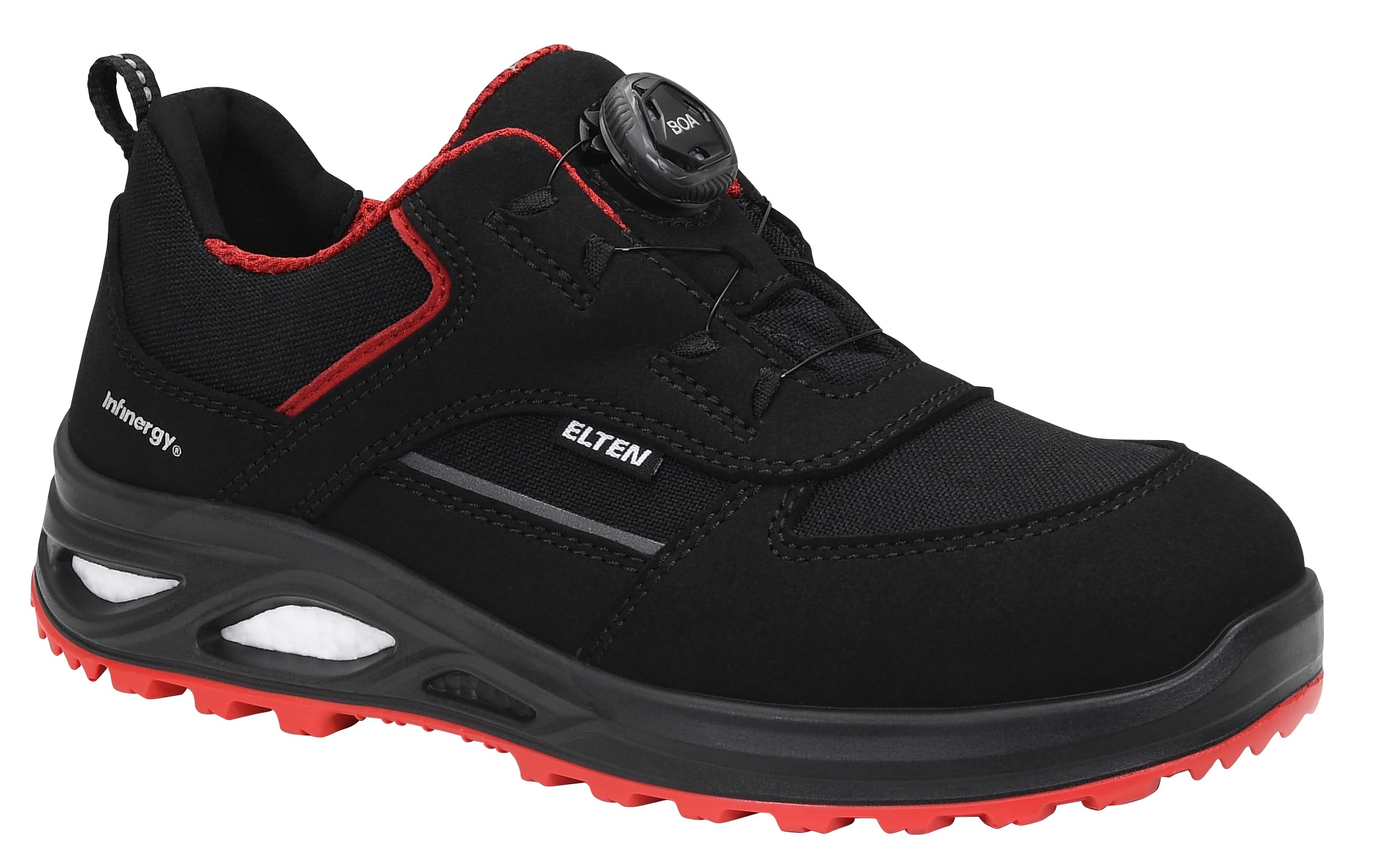 ELTEN Hannah XXTL BOA Black-red Low ESD S3S | Sicherheitsschuhe für Damen & Herren, Stahlkappe, leicht, atmungsaktiv