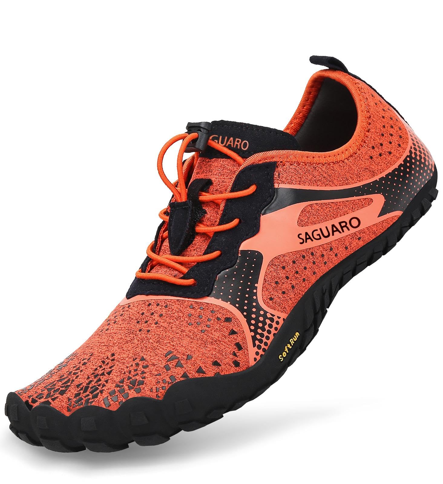 SAGUARO Barfuss Schuhe Damen Barfußschuhe Herren Zehenschuhe rutschfest Atmungsaktive Barefoot Shoes Indoor & Outdoor Barfussschuhe mit Breiter Zehenbox & Zero Drop Solhe, Upgrade Orange, 39 EU