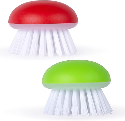 Miniatura 3 de Cepillo de verduras para alimentos  Juego de 2 cepillos para frutas y verduras  Parte superior de silicona y cerdas ultra fuertes  Diseño ergonómico
