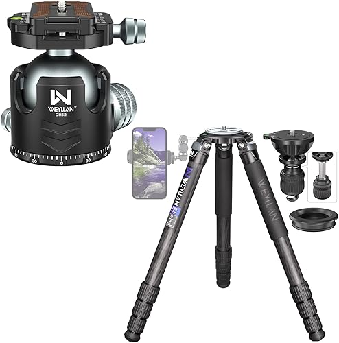 Cámara trípode profesional de fibra de carbono + cabeza de bola resistente de 2.047 in