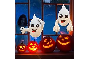 2 Pack Halloween Ghost Coming Out of Window Indoor & Outdoor Hanging Decorations
