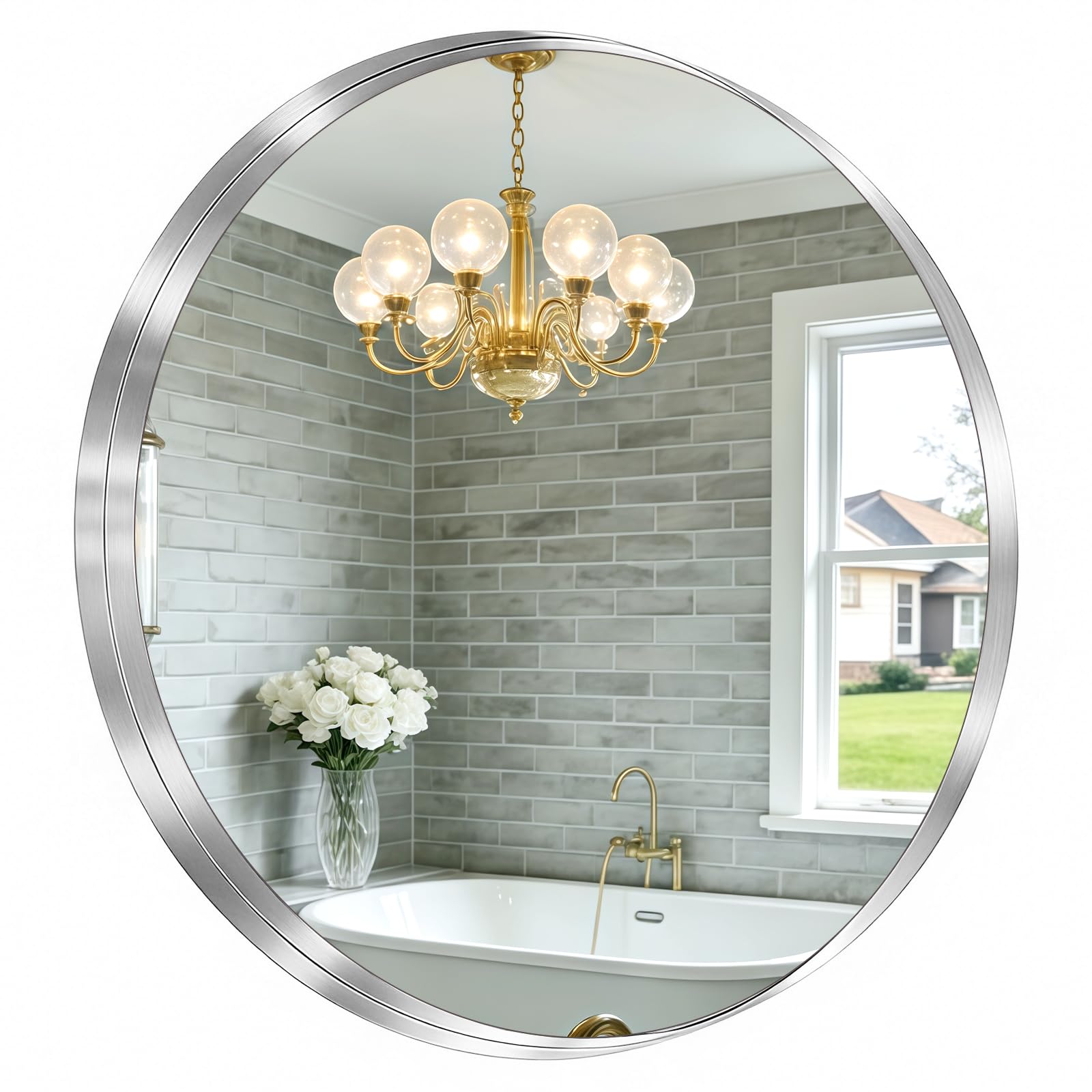 Amazon.com: KAASUNES 28-Inch Brushed Nickel Silver Wall Mounted
