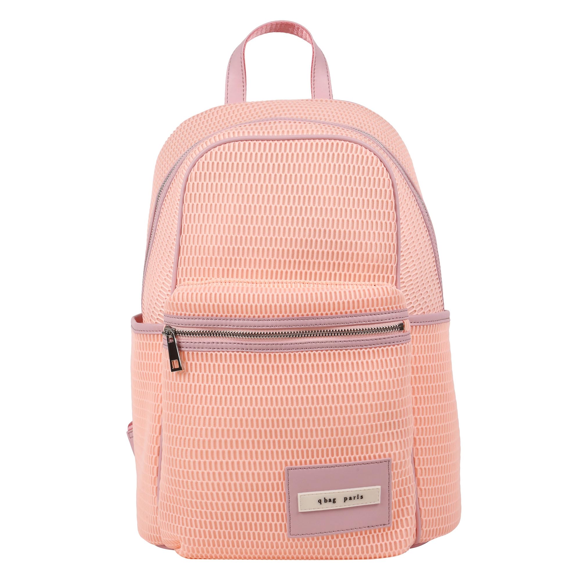 qbag parisnest women's Backpack,Suitable for Work and Travel, Large Capacity,Rucksack,Stylish Business Backpack, Lightweight,Washable Mesh Design,Pink