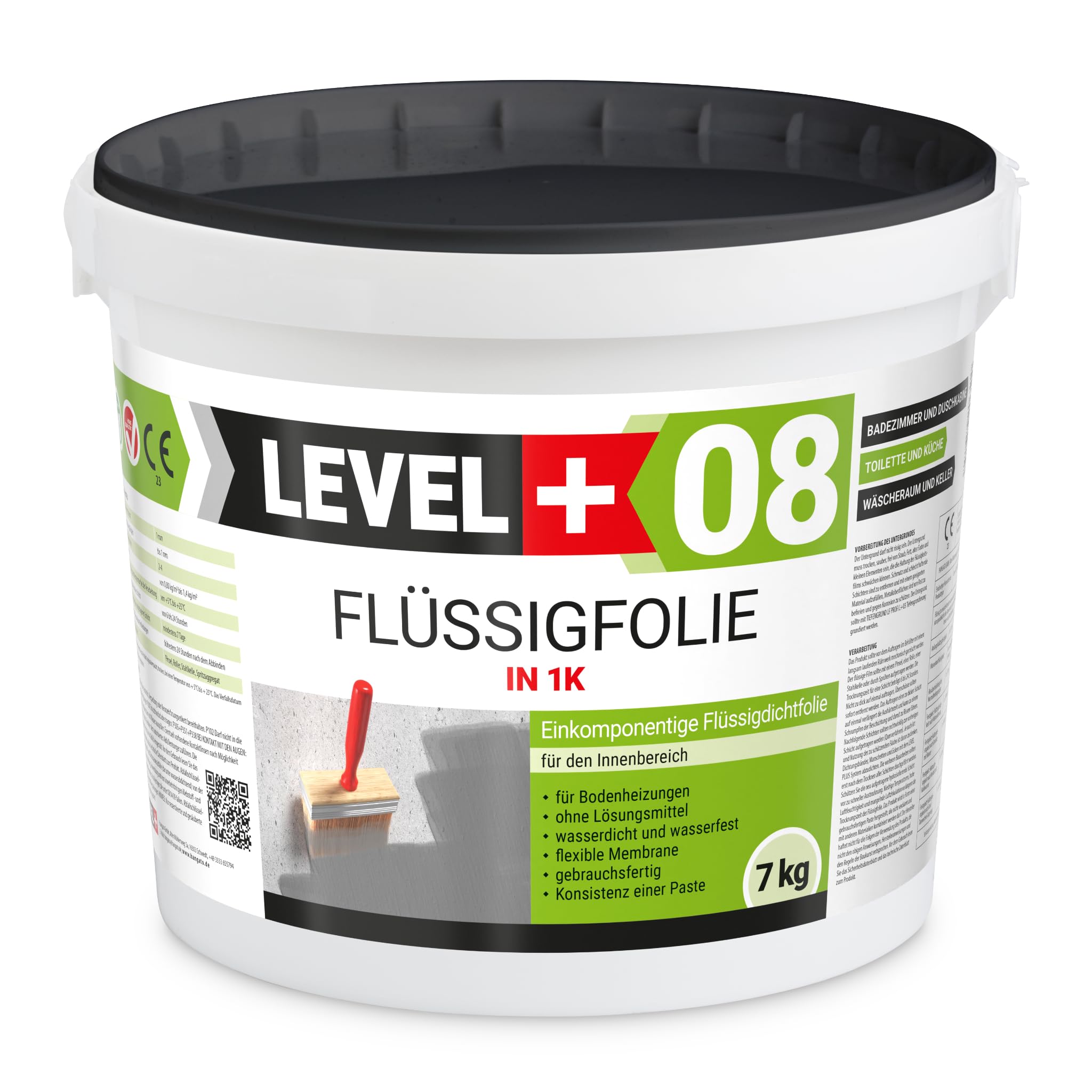 Dichtset Badabdichtung 7 Kg Flüssigfolie 1K, 5m Dichtband