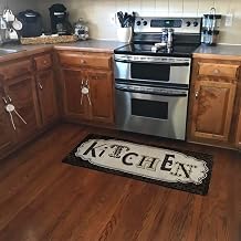 Ukeler Kitchen Rug Non Slip, Durable Natural Rubber Rug Runner for Kitchen Antique Style Chef Mat, 2059