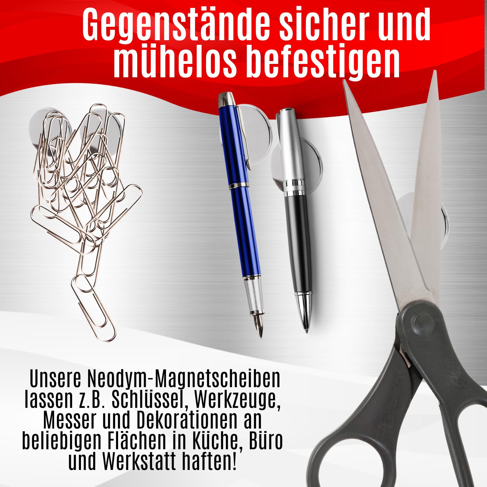 Sensei 40 Stück runde Neodym-Magnete 10x2 mm, sehr starke kleine