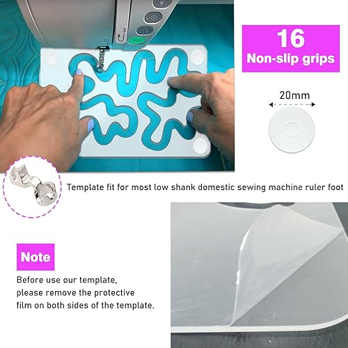 Miniatura 14 de Kapyoo Reglas y plantillas de acolchado Plantillas de acolchado para máquinas Plantillas de acolchado en forma de corazón en forma de corazón