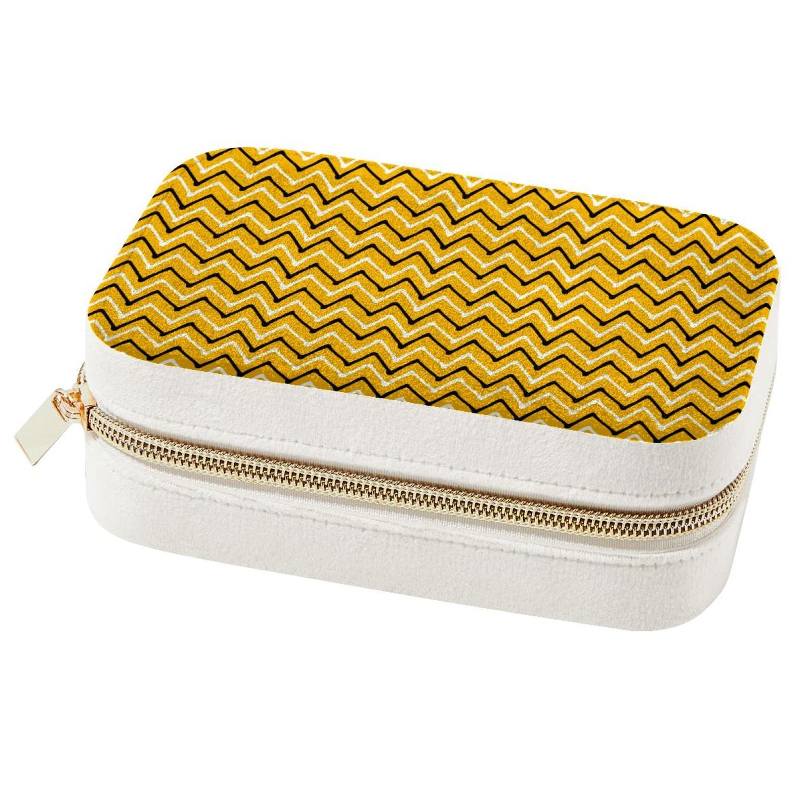 Boîte à bijoux portable pour week-end et vacances | Écrin de voyage jaune