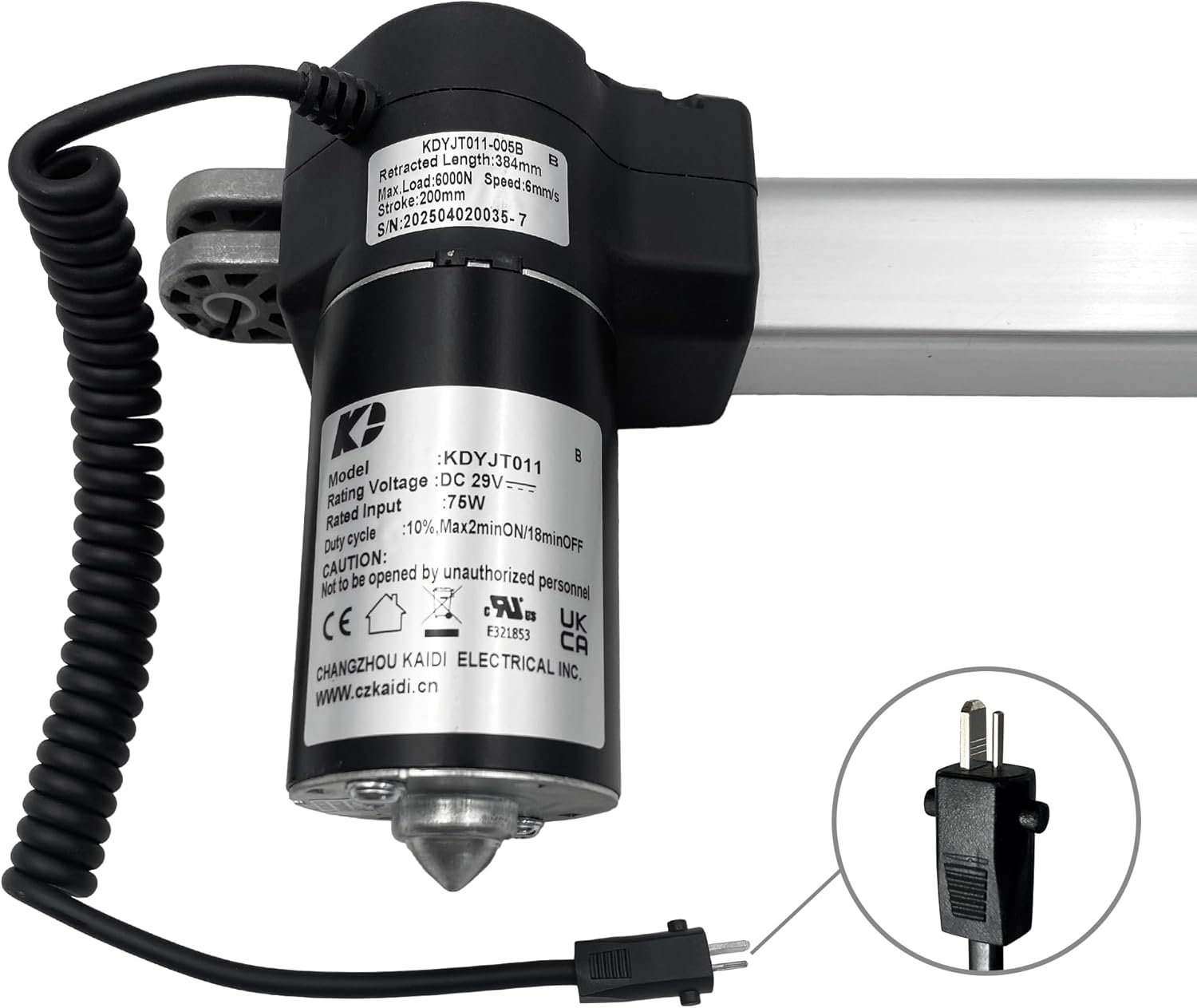 Linear Actuator Kaidi Model KDYJT011-005B B Power Recliner Lift Chairs Motor Replacement