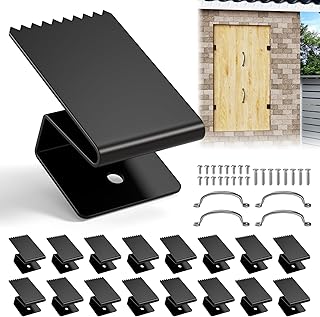Hurricane Window Clips for Plywood - Hurricane Window Panel Clips for 1/2" Thick Plywood, Carbon Steel with Black Powder Coating Window Clips to Hold in Boards, 16Pcs and 4 Door Handle for 4 Windows