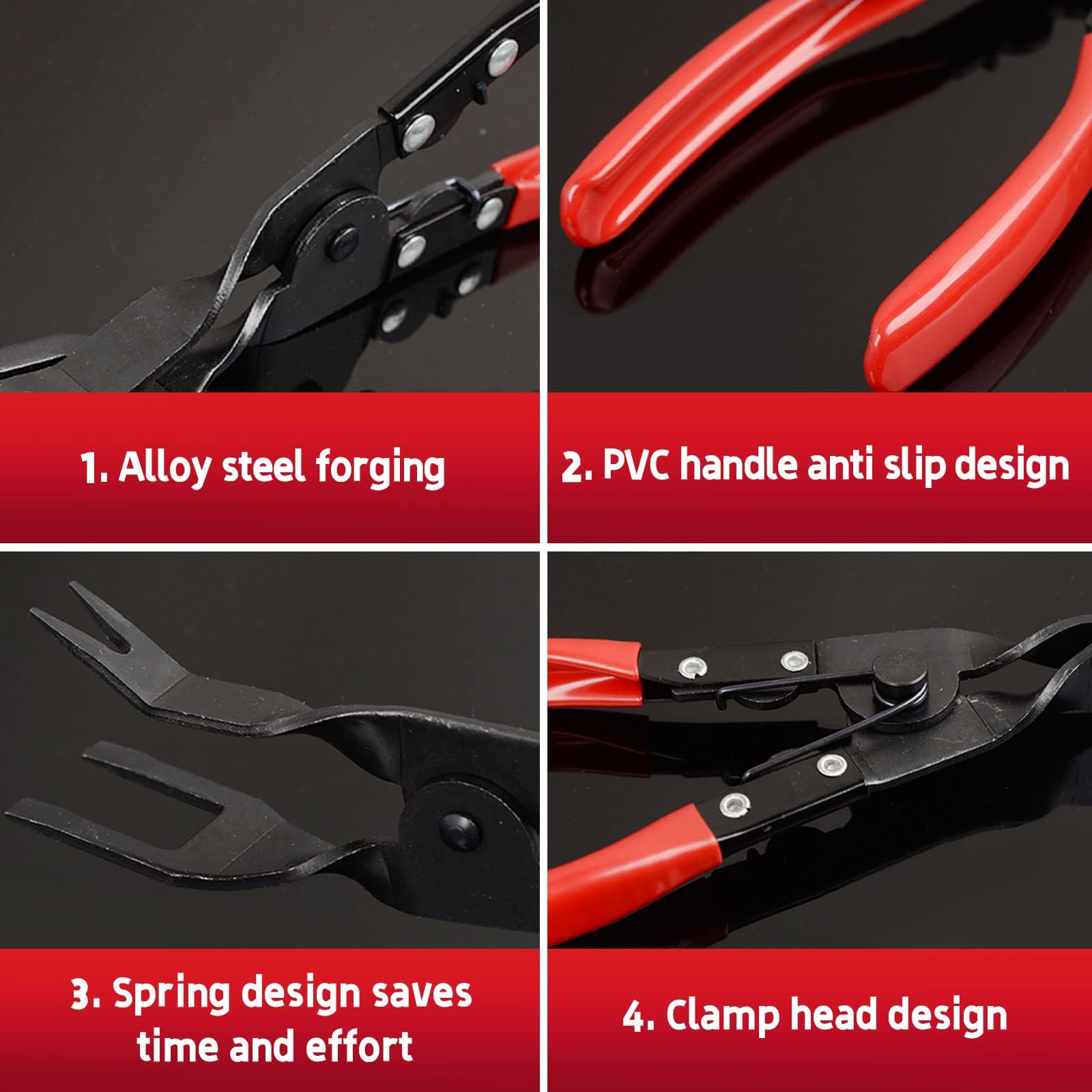 Kit 3 Pinze Per Rimozione Pannelli Auto - Per Clip E Rivetti - Con Impugnature Isolate