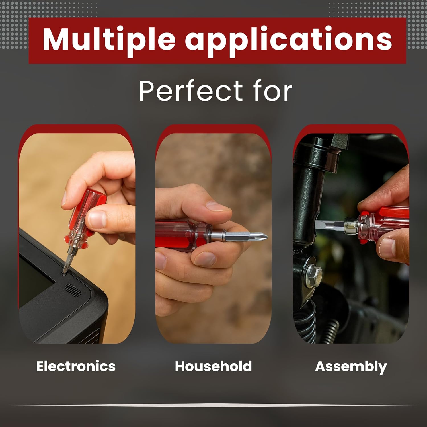Gadgetime USA - Mini Stubby Dual Head Screwdriver - Small Pocket Phillips Flathead Screwdriver with Crystal Handle & Self-Locking Buckle