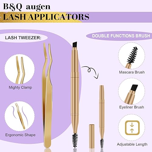 Miniatura 6 de Kit de extensiones de pestañas para bricolaje Q06, rizo D, 8-16 MIX, 96 piezas de extensión de pestañas de viaje con kit de extensión de pestañas de