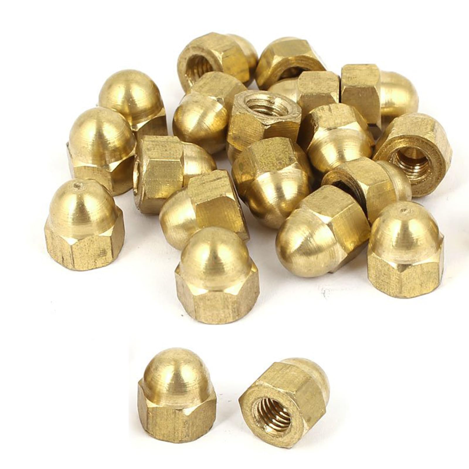 Unifizz Hex Cap Nuts,20Pcs M6 Dome Nuts Brass Hexagon Decorative Cap Nut for Screws Bolts Brass Tone