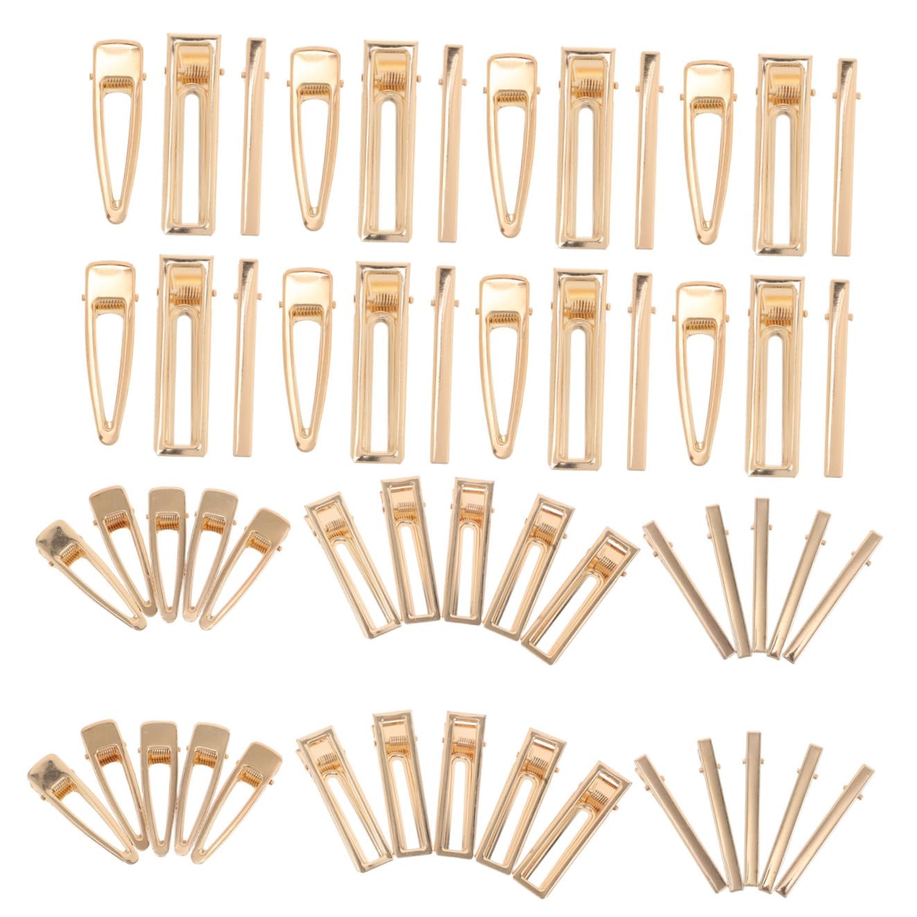 Hemobllo 60 pezzi Fermagli per Capelli in Metallo Dorati Clip Alligatore Clip Quadrate Intagliate Accessori Fai da Te per Ragazze e Donne Leggeri e Resistenti per Styling e Trucco