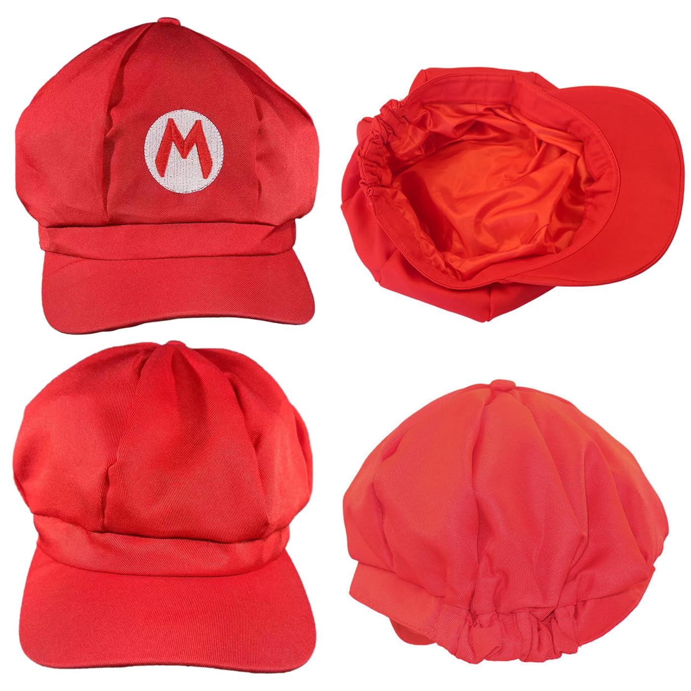 SSKHE Costume Red Hat White Gloves Mustache Buttons Carnival Costume accessories for Boys Girls Women Kids Childrens Men - Image 3
