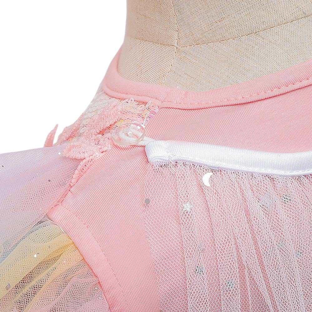 Lito Angels Deguisement Robe de Princesse Licorne Enfant Fille, Taille 2-10 ans, Bleu Arc-en-ciel