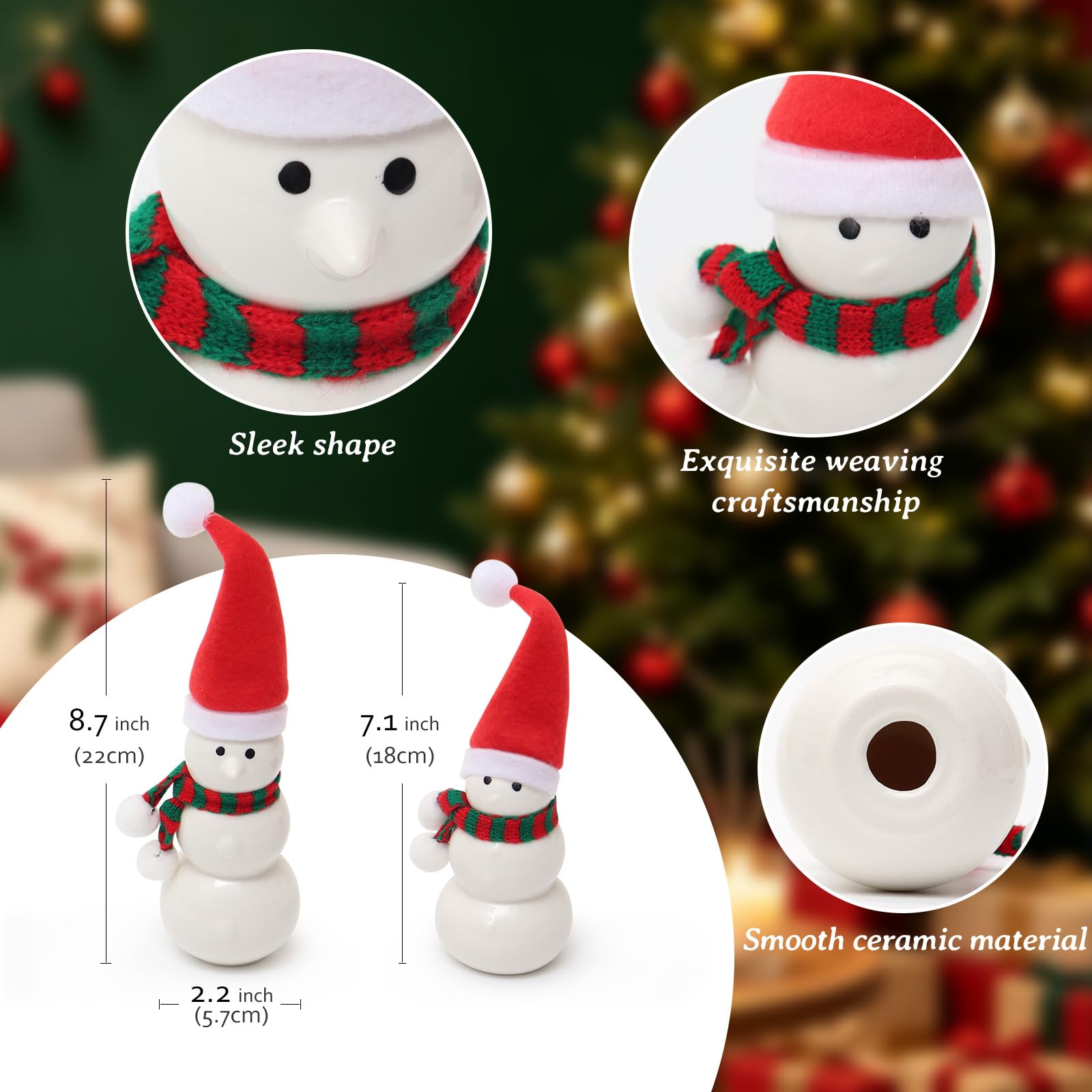 Uguisu Ornements de bonhomme de neige de Noël | Cadeaux de Noël Ornements Bonhomme de neige