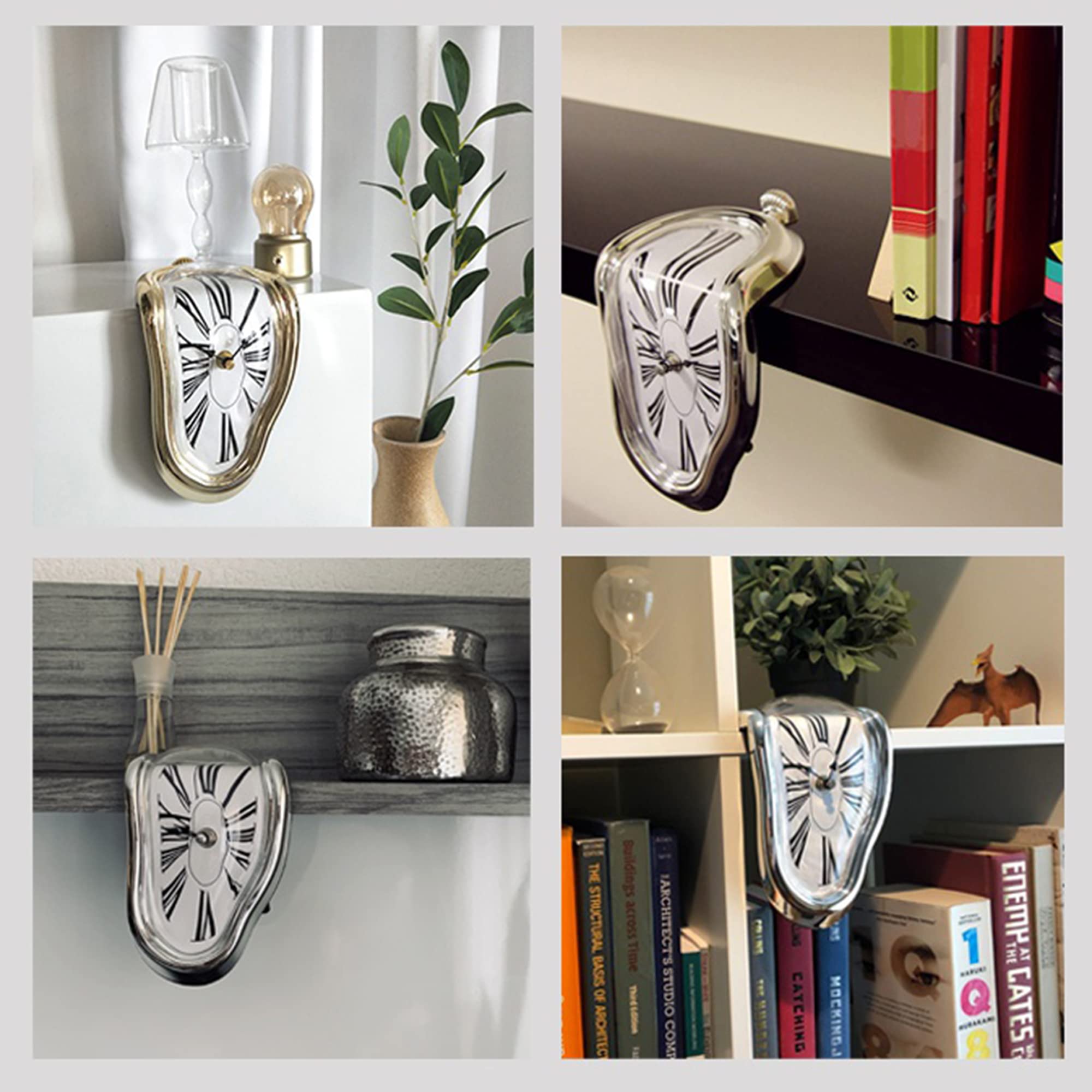 SUQ Vintage topiący się zegar Dali, surrealistyczne zakrzywione zegary, kreatywny prezent