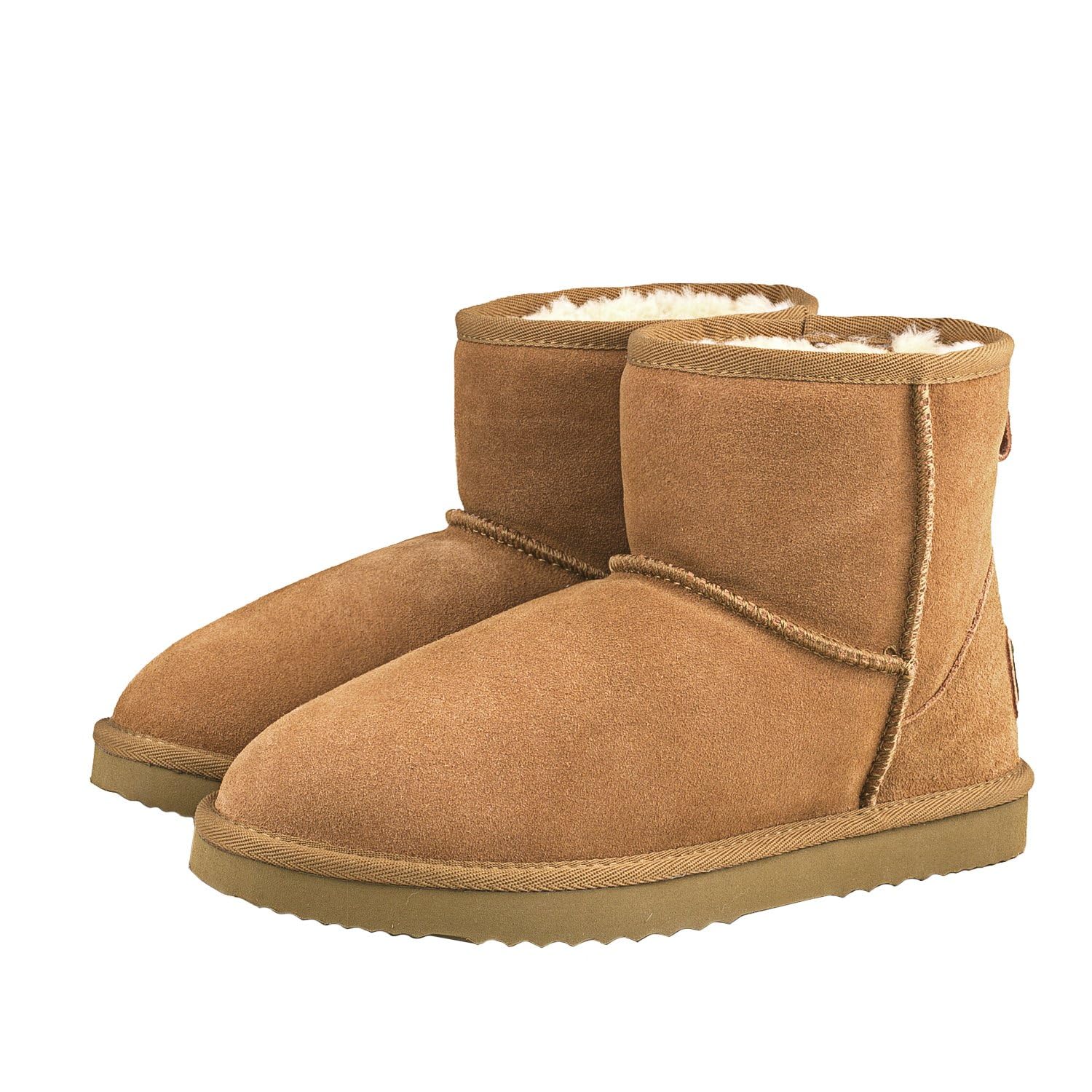 Shenduo Women's Winter Ankle Snow Boots, Waterproof Upper Faux Fur Lining