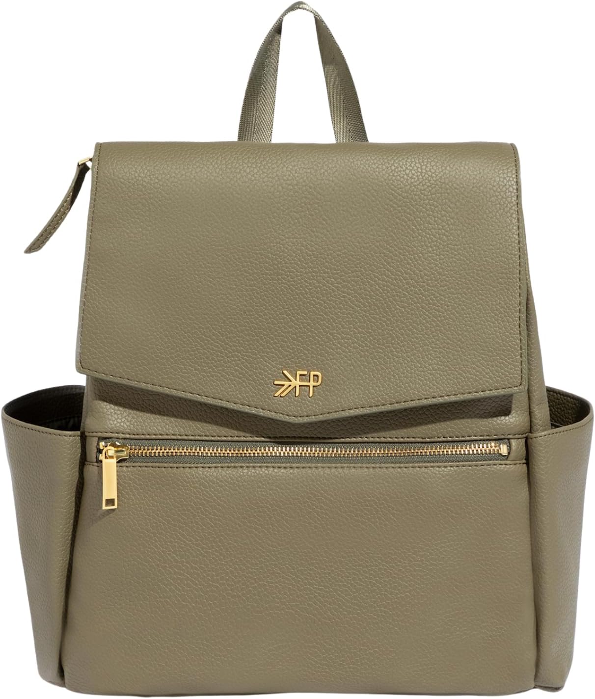 Freshly Picked Mini II Diaper Bag Backpack – Premium Vegan Leather Small Baby Bag with Changing Pad, Compact, Lightweight & Stylish for Moms On-the-Go (Sage)