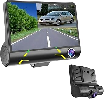 Perfect Part Mirror Dash Cam - 1080P Rear View Mirror Camera with Inside Front & Back Camera, Rearview Mirror Dash Cam with HD Dual Lens, Car DVR Camera with LDC Screen, G Sensor & Loop Recording