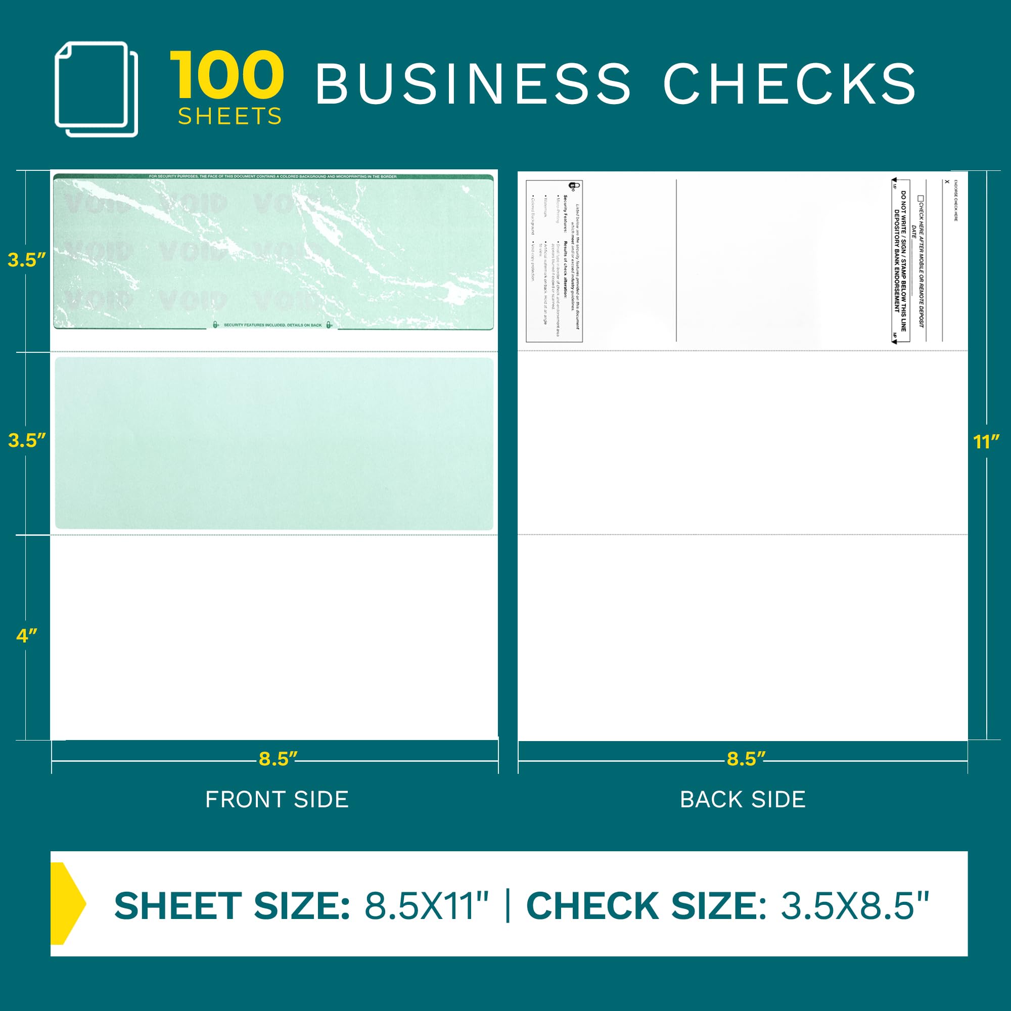 Snapklik.com : Business Checks On Top, Blank Check Paper For Printer ...
