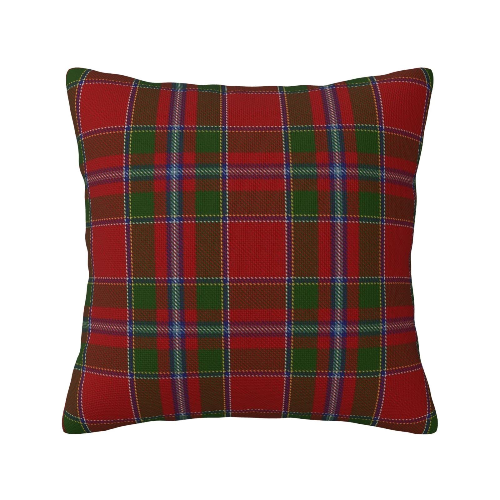 Yingd #565 Pillowcase Drummond Clan Tartan Linen Sofa Cushion Cover 45X45cm