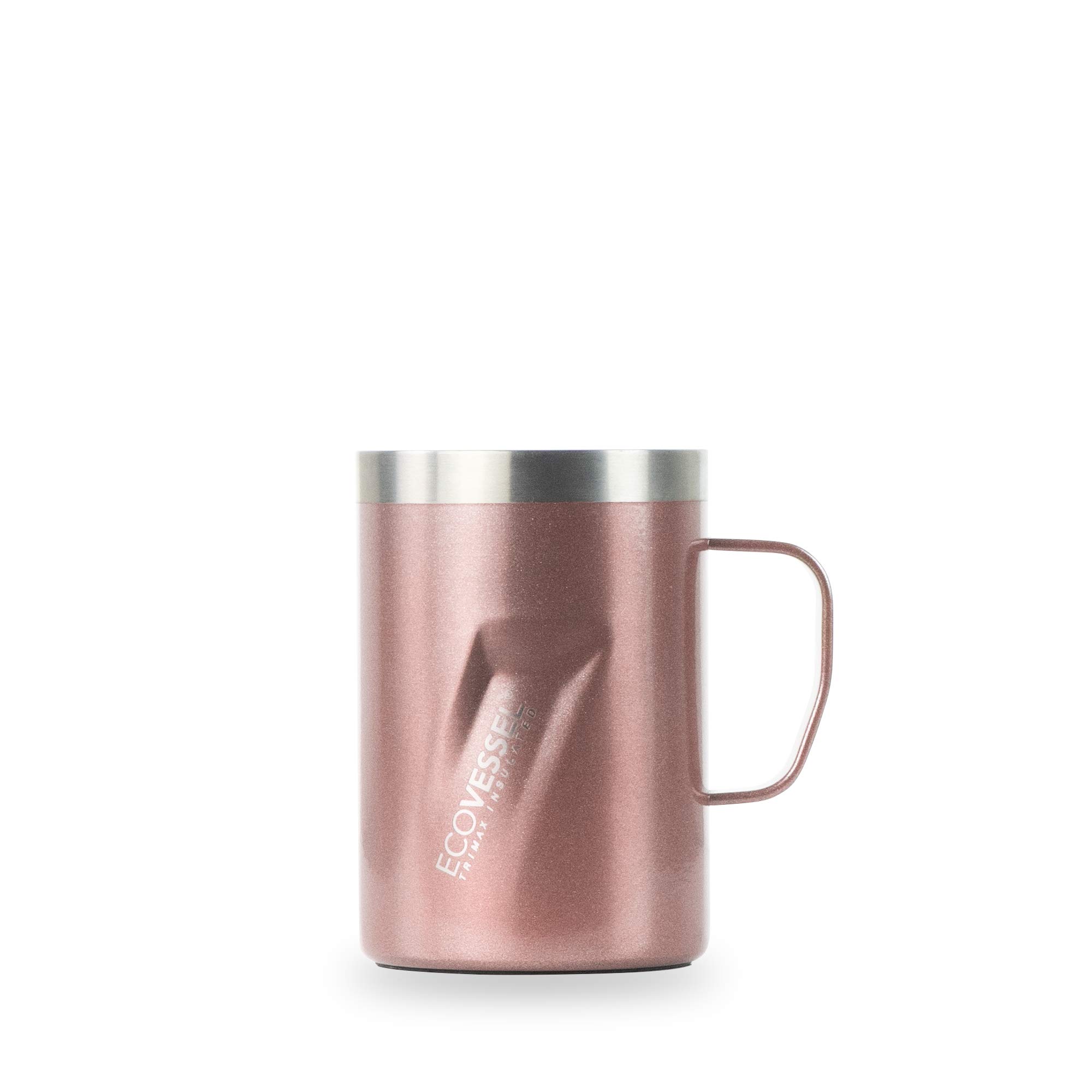 EcoVessel Transit-12oz/355mlTriple Insulated Stainless Steel Hot or Cold Drinking Bottle , Rose Gold, 12oz