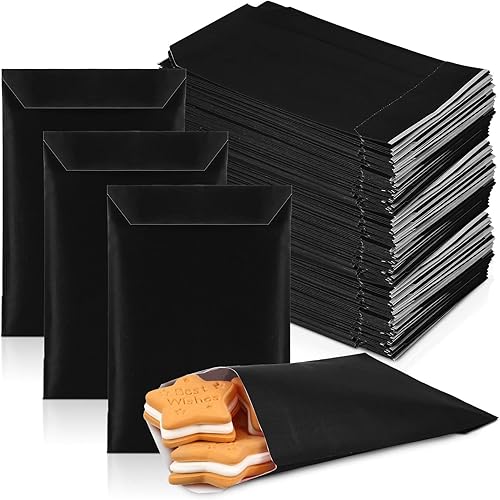 200 bolsas de papel kraft de 3 x 5 pulgadas para panadería, bolsa de regalo pequeña a prueba de grasa, bolsas planas de galletas para sándwich para