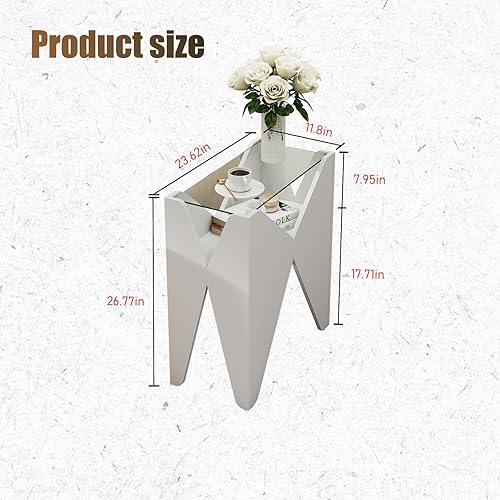 Miniatura 2 de Mesa consola de madera maciza, mesa de entrada estrecha con estante de almacenamiento, estantes modernos para sofá, mesas de entrada pequeñas para