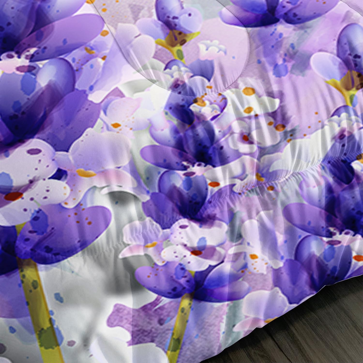 Cute Cats Comforter Twin Bedding Sets for Girls,Rainbow Lilac Butterfly Bed Set for Princess Toddler Room Decor,Kids Bedding with 2 Pillowcases.
