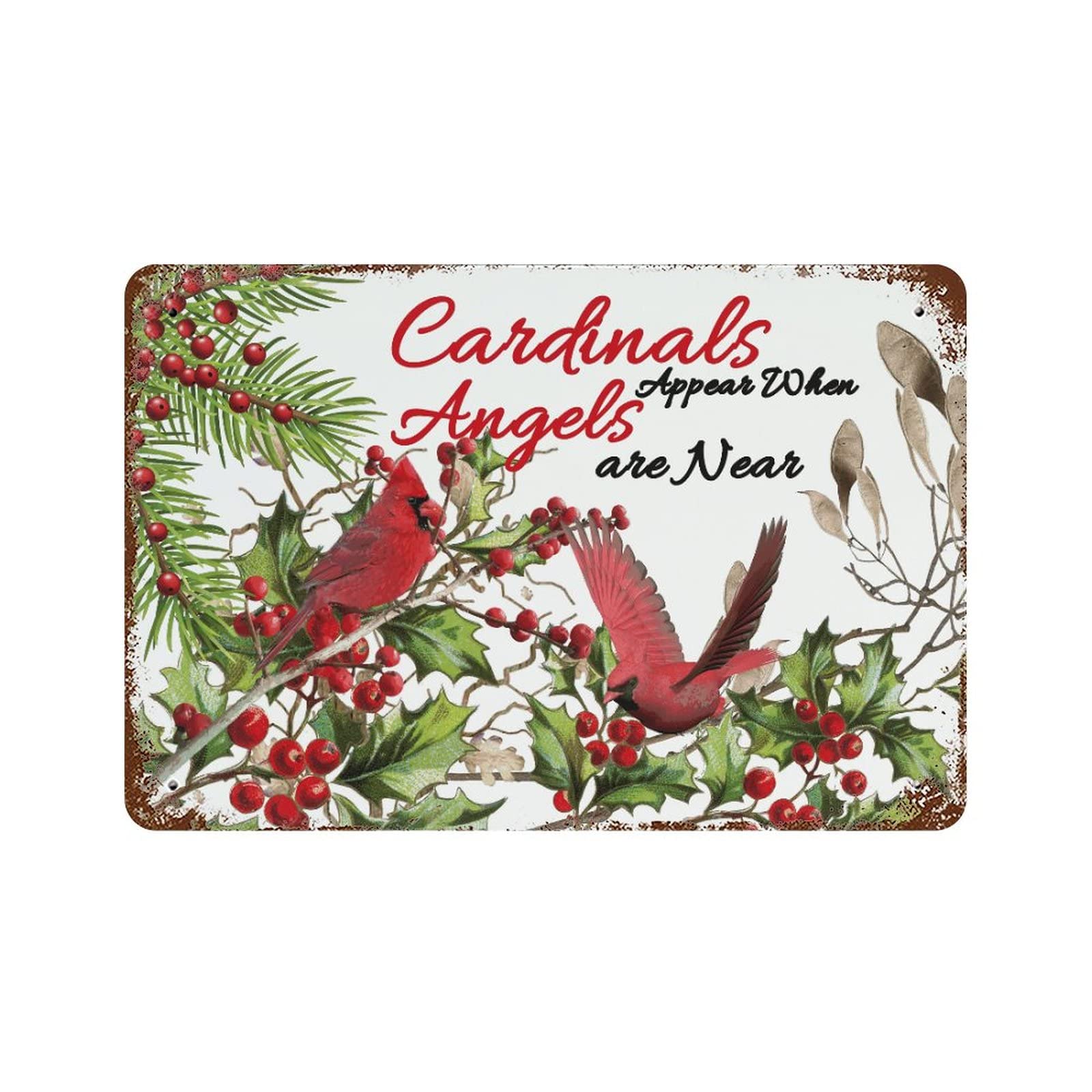 Panneau de Noël avec renne et cardinaux, le cadeau rétro idéal pour une décoration de maison