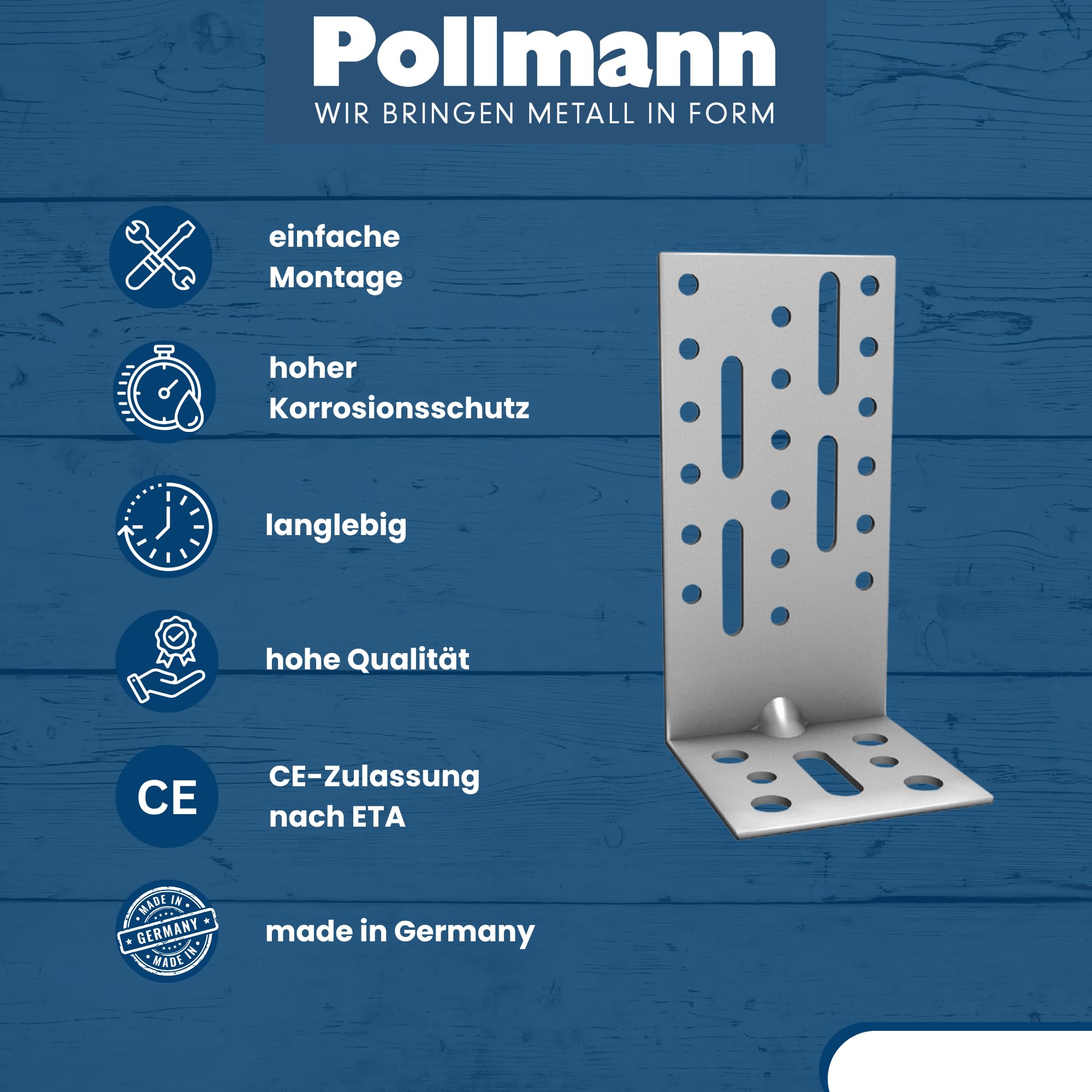 Pollmann®Baubeschläge 4757120 Montagewinkel MWF 120 x 60 x 60 x 2,5 mm 50 Stück