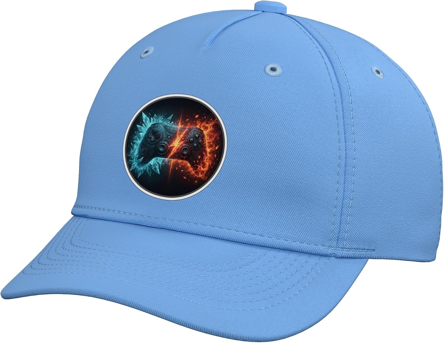 Fire and Ice Gamer Controller Video Game Graphic Lover Teens Adjustable Baseball Hat