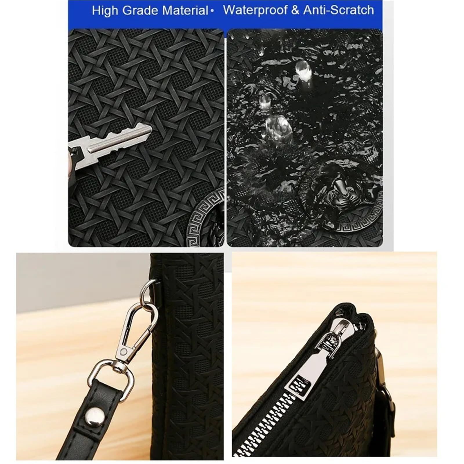 Borsa da uomo con pochette for telefono Borsa da lavoro in pelle Porta carte casual