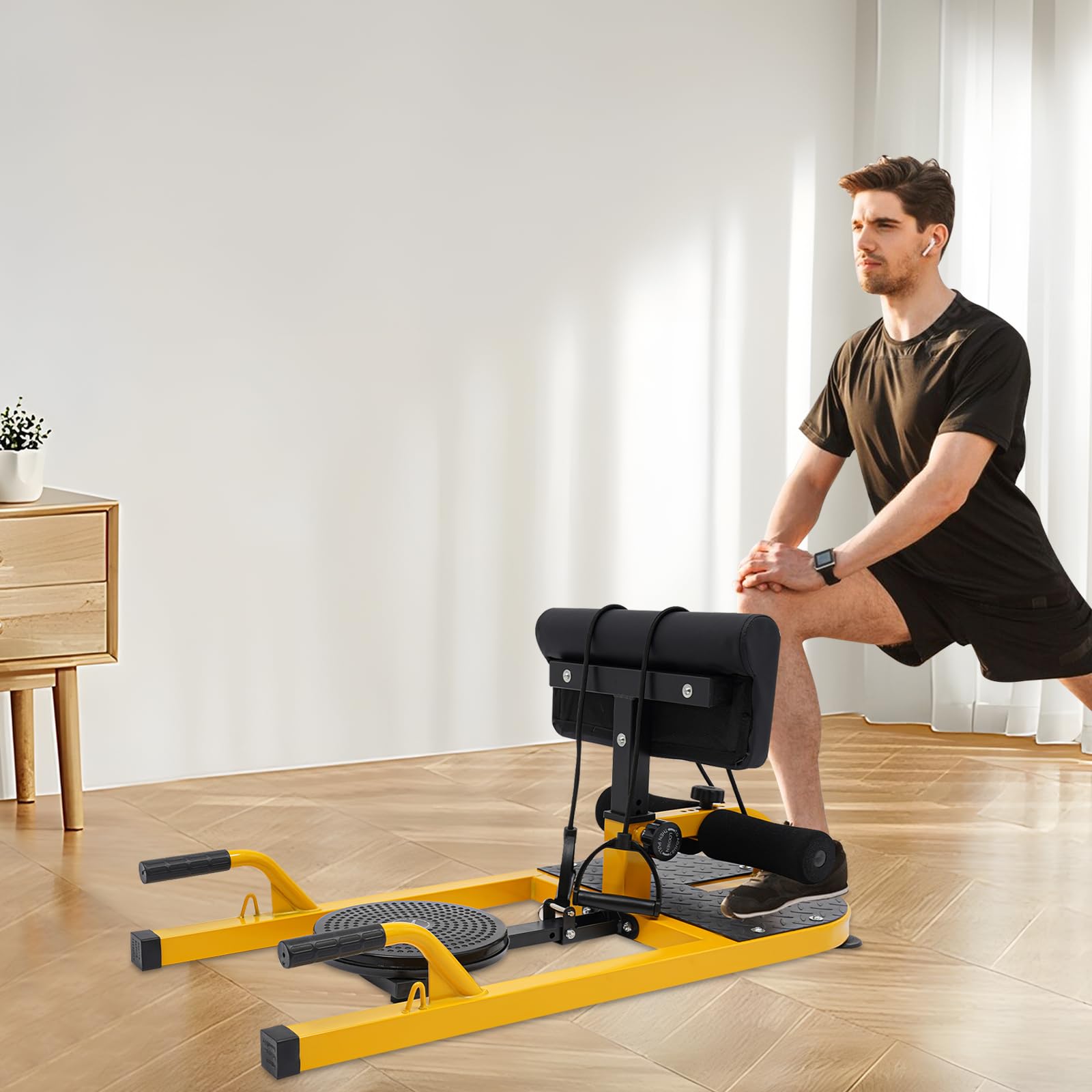 REHOUPTU Floor Standing Deep Squat Machine, Deep Squat Tool, Adjustable Deep Squat Machine, Multi-Function Home Gym Workout Station Leg Exercise Machine, Use for Train Abs, Thighs, Glutes