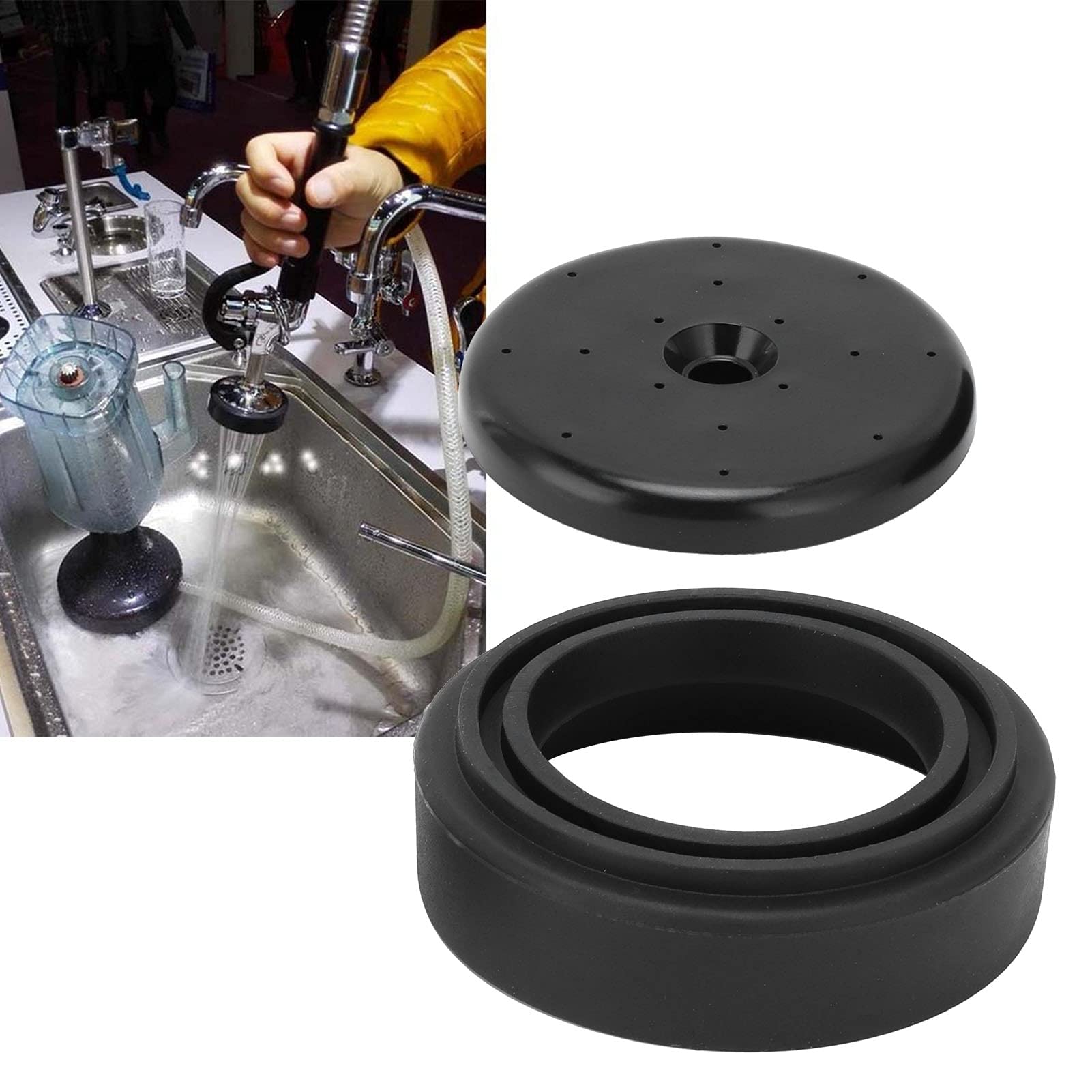 Kit de Reparación de Válvula de Rociado de Preenjuague, Parachoques Frontal de Rociado y Juego de Tornillos Para la Mayoría de los Rociadores Comerciales de Fregadero(Negro)