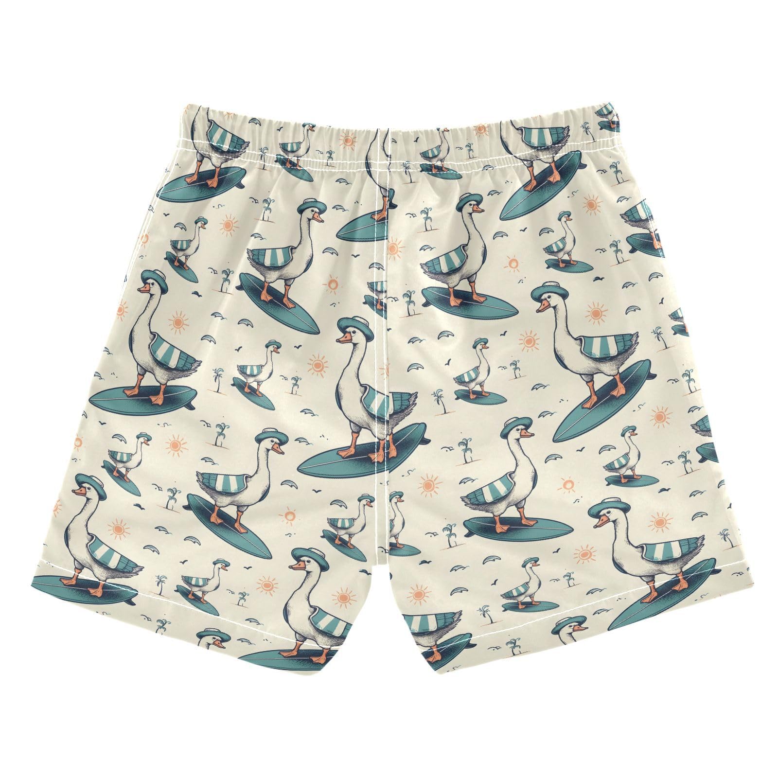 ALAZA Funny Goose Duck Sun Boys' Swim Trunks Beach Shorts Quick Dry Swimsuit 10-12 Years Multicoloured