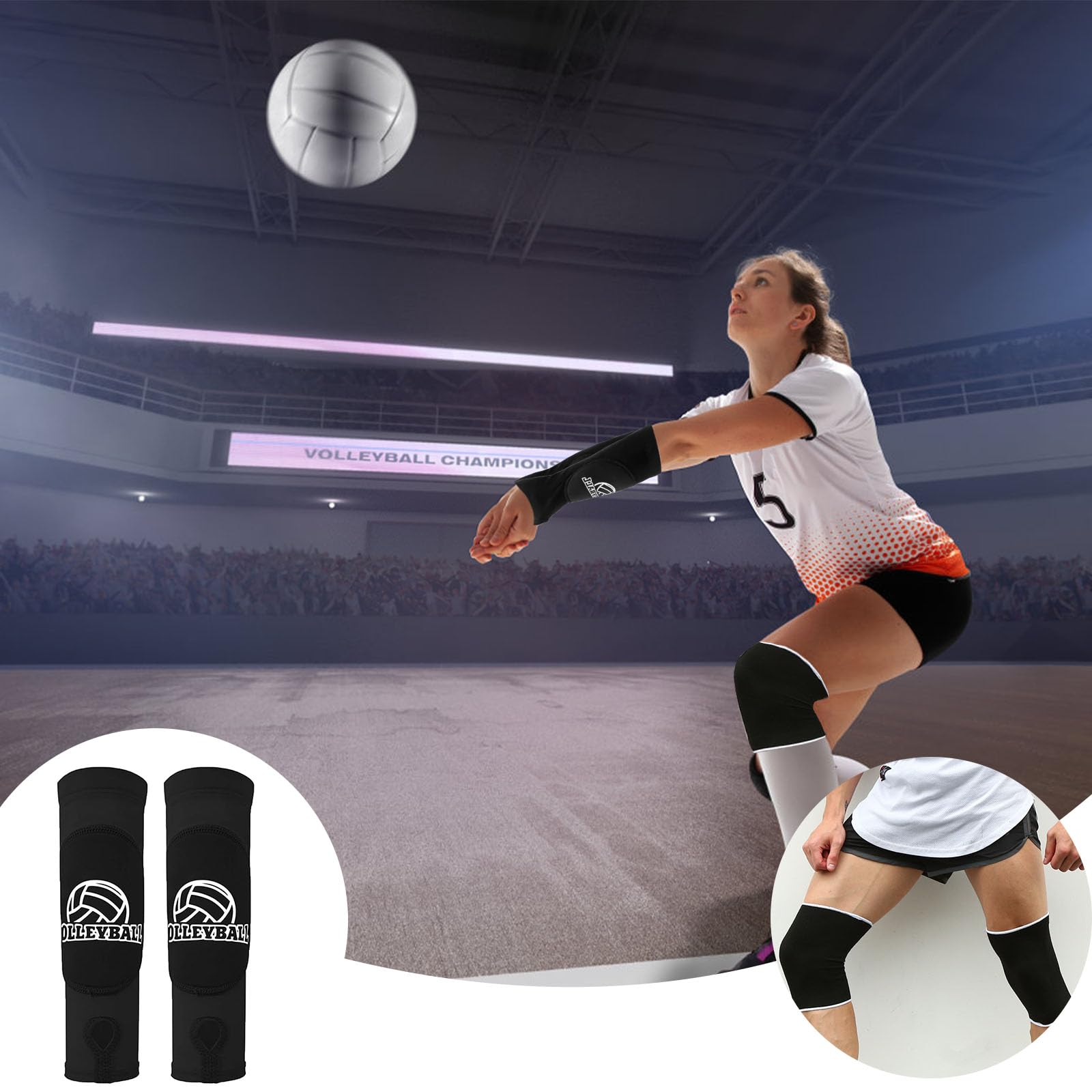Manchettes De Volleyball Pour Femmes - Paire De Bras De Protection Élastiques, Anti-Dérapantes Avec Trou Pour Pouce, Idéales Pour Entraînement Et Matches