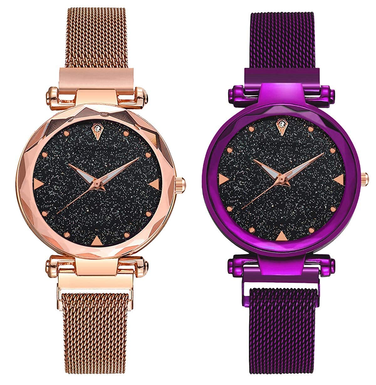 The Shopoholic Analogue Womens Watch (Gold Dial Gold & Purple Colored Strap) (Pack of 2) (B07VSYY7RY) Amazon Price History, Amazon Price Tracker