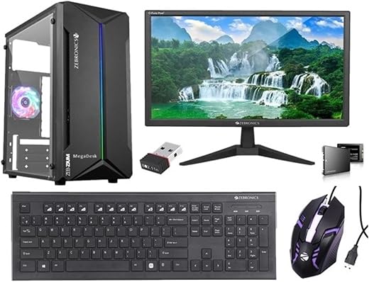 MegaDesk All-in-One Desktop Computer Set, i5 2400, 16 GB RAM, 128 GB SSD, 1 TB HDD, 19″ HD LED Monitor, RGB Mouse & Slim Keyboard, WiFi, Windows…