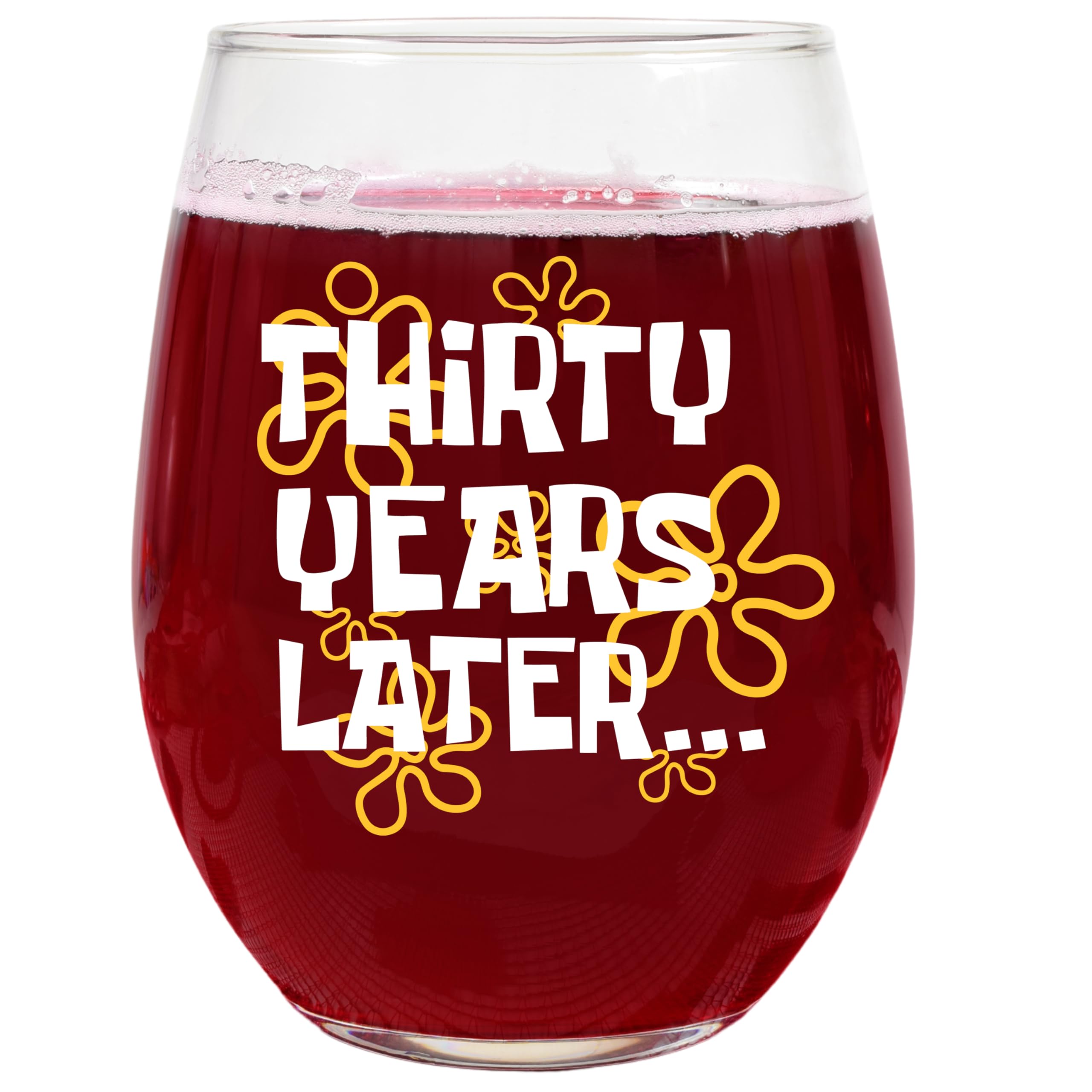 Glassicle Funny 30th Birthday Wine Glass for Women – “30 Years Later” Design – 15oz Stemless Glass – Nostalgic Gift for Her, Retirement Present, Best Friend or Wine Lover Gift